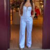 Elegant Off Shoulder High Waist Sling Sleeveless Solid Slim Jumpsuit - Image 3