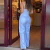 Elegant Off Shoulder High Waist Sling Sleeveless Solid Slim Jumpsuit - Image 2