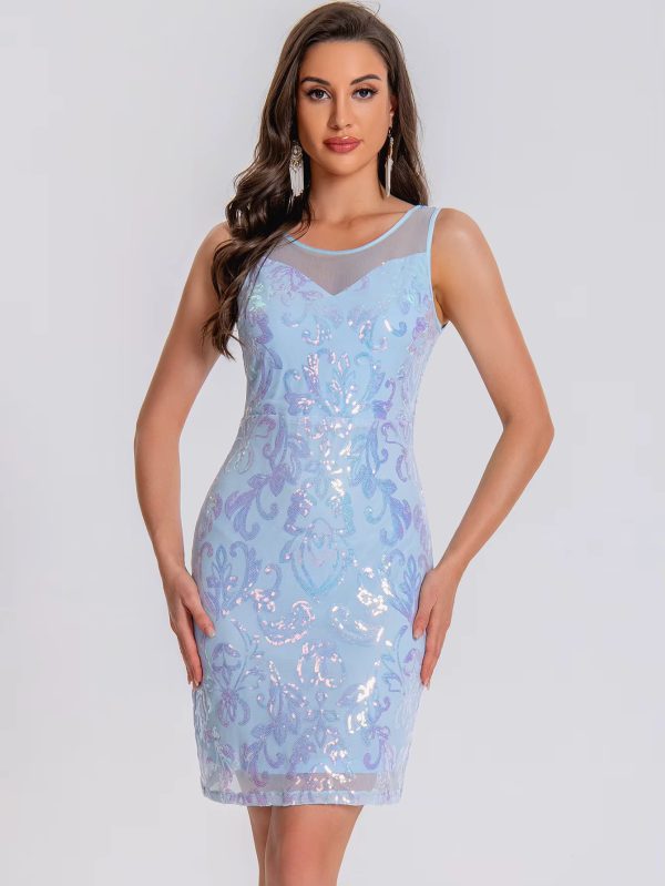 Elegant See Through Sequin Fashion Short Dress - Image 17