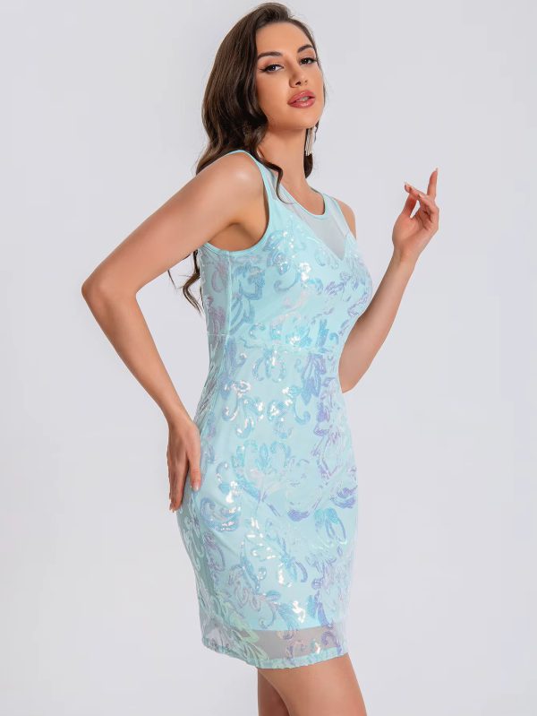 Elegant See Through Sequin Fashion Short Dress - Image 5