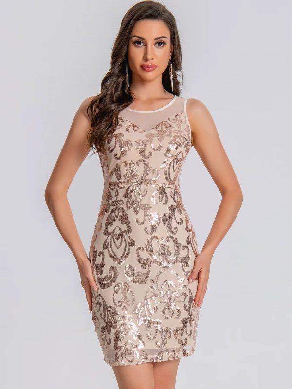 Elegant See Through Sequin Fashion Short Dress - Image 8