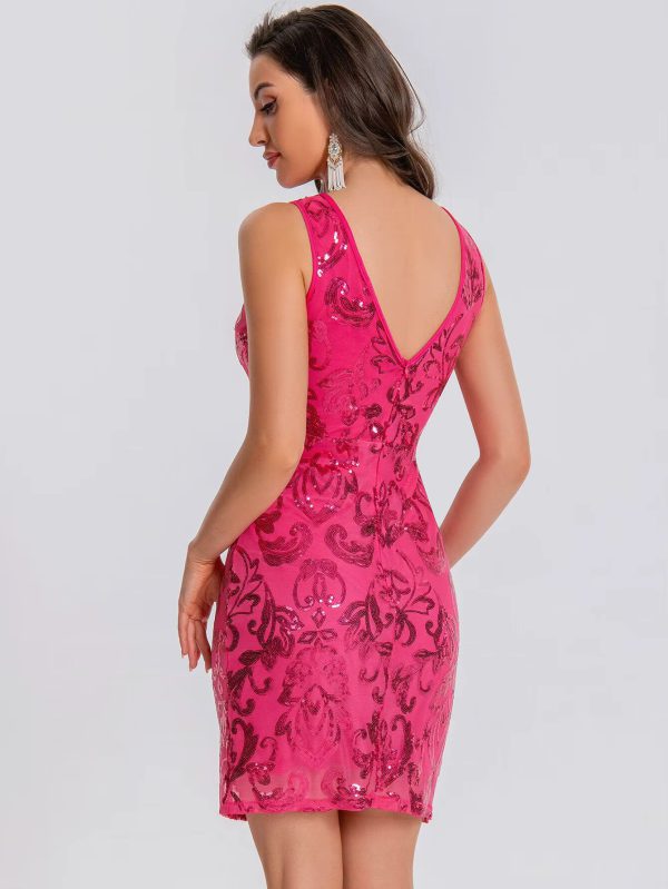 Elegant See Through Sequin Fashion Short Dress - Image 9