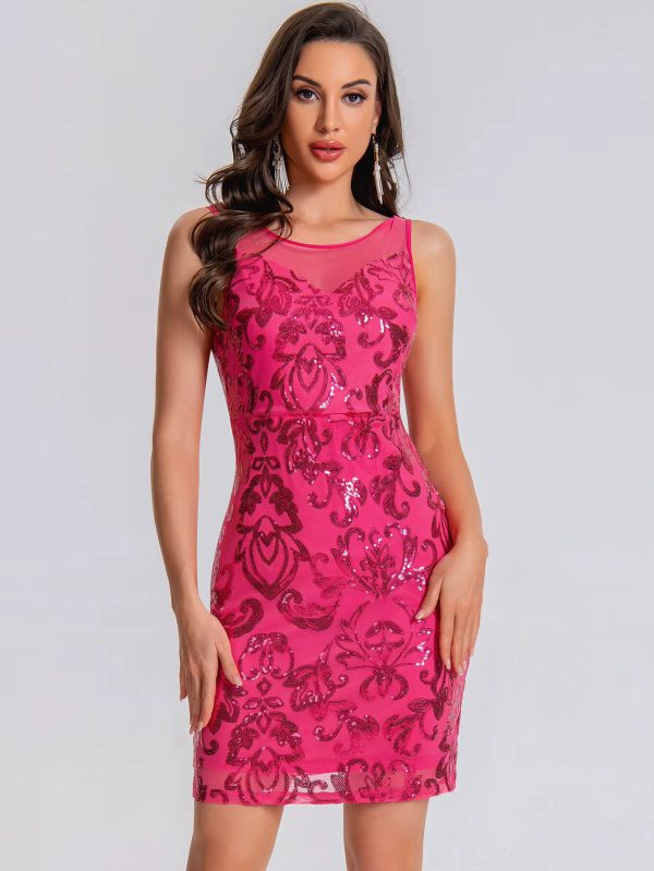 Elegant See Through Sequin Fashion Short Dress - Image 12