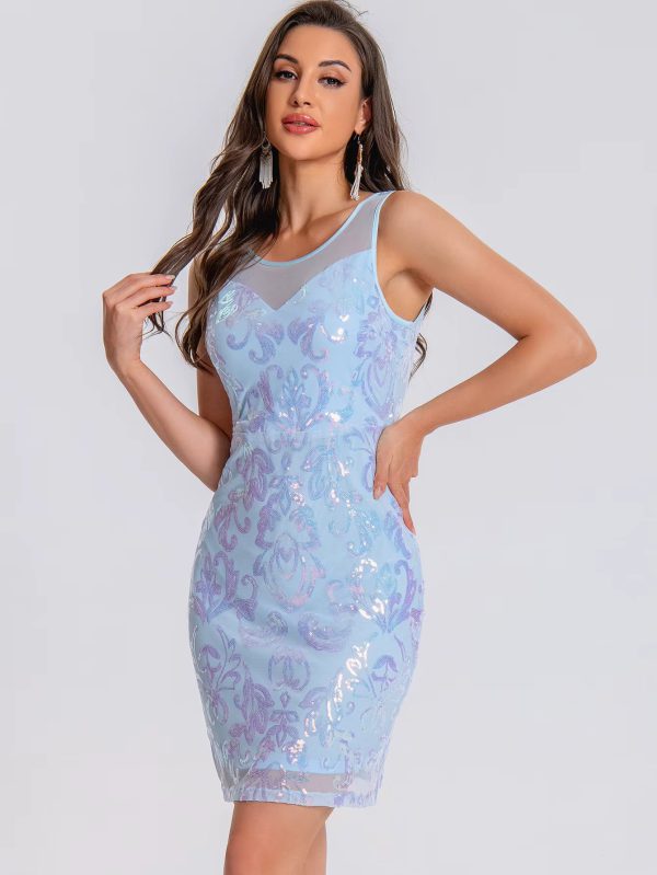 Elegant See Through Sequin Fashion Short Dress - Image 18
