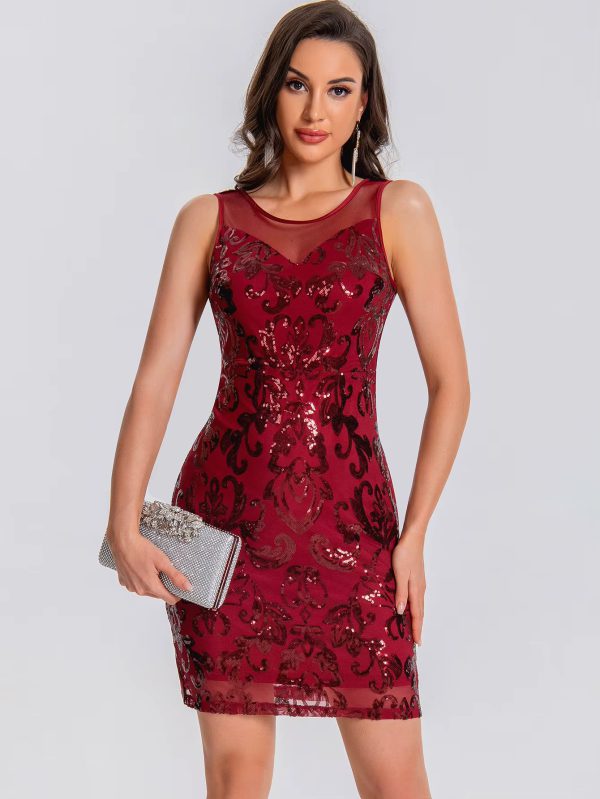 Elegant See Through Sequin Fashion Short Dress - Image 15