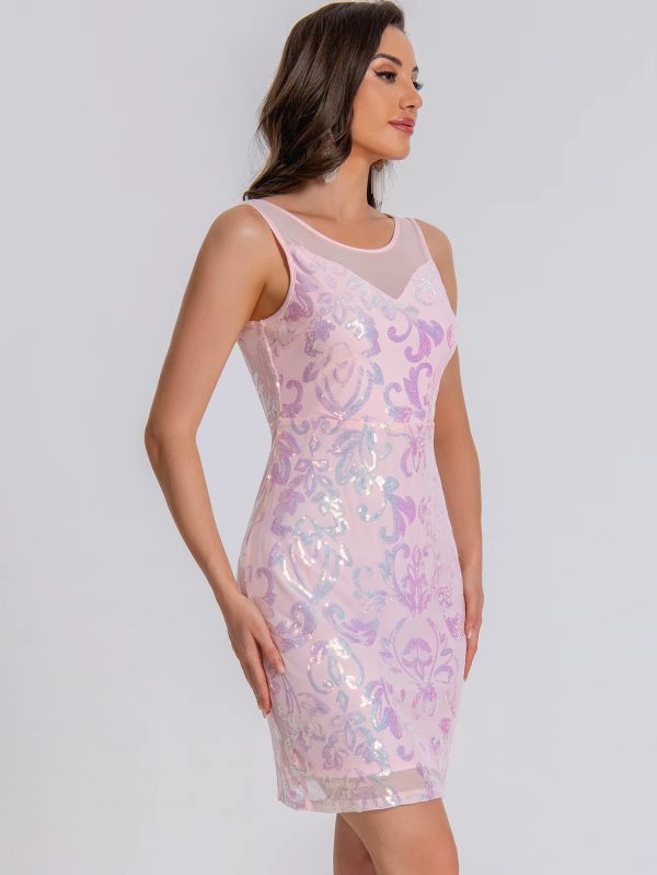 Elegant See Through Sequin Fashion Short Dress - Image 16