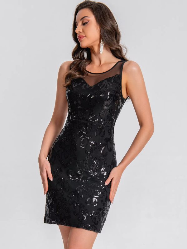 Elegant See Through Sequin Fashion Short Dress - Image 22
