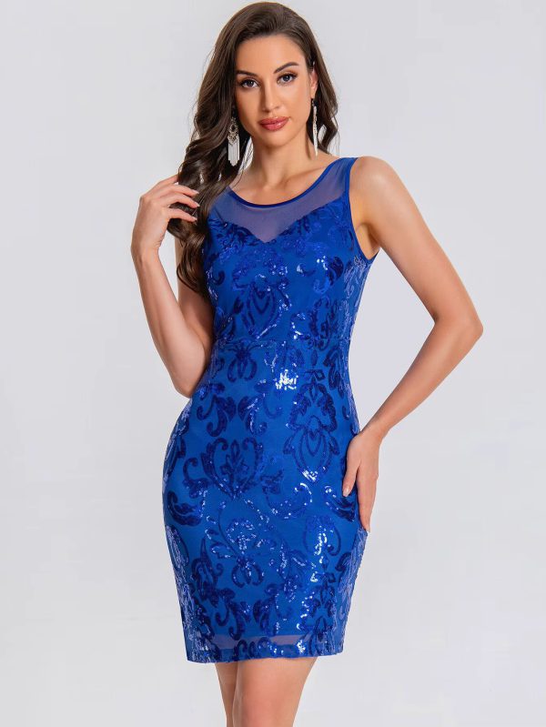 Elegant See Through Sequin Fashion Short Dress - Image 23