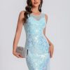 Elegant See Through Sequin Fashion Short Dress - Image 2