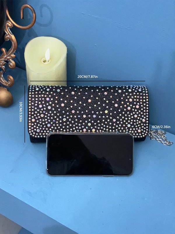 Elegant Sparkling Rhinestone Exquisite And Luxurious Envelope Shoulder Bag - Image 3