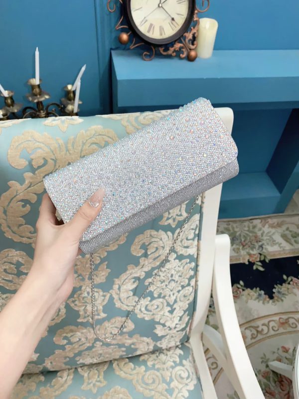 Elegant Sparkling Rhinestone Exquisite And Luxurious Envelope Shoulder Bag - Image 4