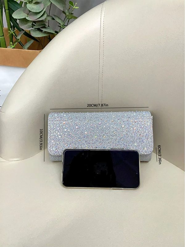 Elegant Sparkling Rhinestone Exquisite And Luxurious Envelope Shoulder Bag - Image 8