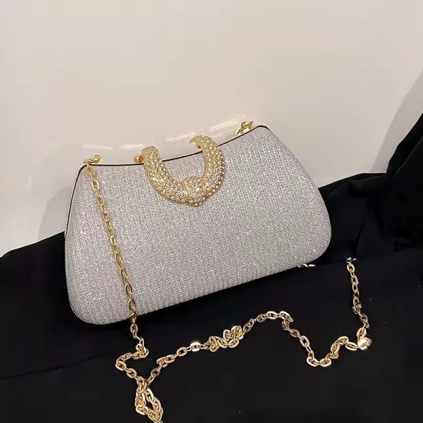 Elegant Sparkling Solid Color Temperament Shoulder Bag