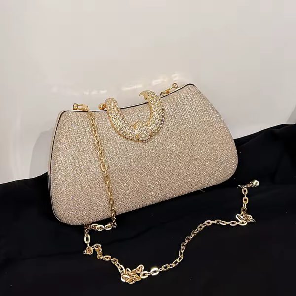 Elegant Sparkling Solid Color Temperament Shoulder Bag - Image 2