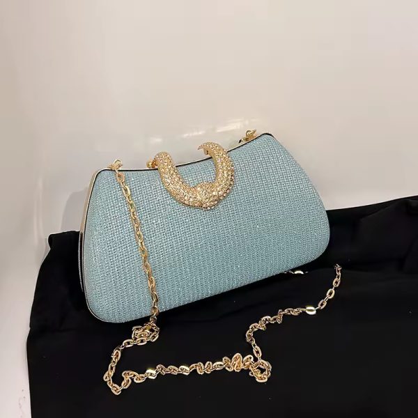 Elegant Sparkling Solid Color Temperament Shoulder Bag - Image 6