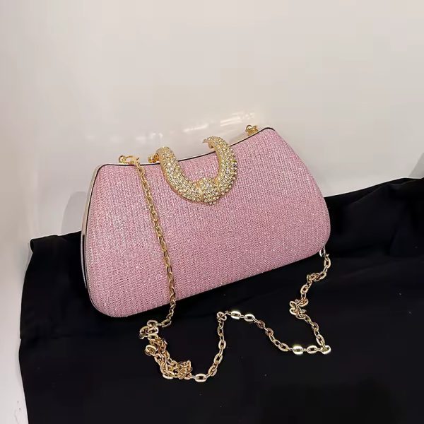 Elegant Sparkling Solid Color Temperament Shoulder Bag - Image 4