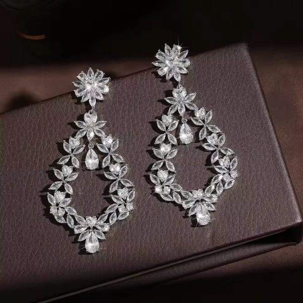 Exquisite Luxury Cubic Zircon Dangle Drop Earrings