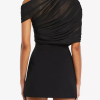 Fashion Asymmetrical Ruched Mini Bodycon Dress - Image 2