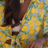 Fashion and Temperament Slim Fit Versatile Linen Print Knot Decoration Casual Top - Image 3