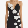 Flower Pattern V-Neck Ankle-Length Ball Gown Cocktail Dress - Image 2