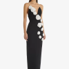 Flower Pattern V-Neck Ankle-Length Ball Gown Cocktail Dress - Image 4