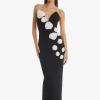 Flower Pattern V-Neck Ankle-Length Ball Gown Cocktail Dress