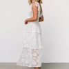 Flutter Sleeve V-Neck Fashion Lace Layered Maxi Dress - Image 6