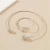 Geometric Metal Round Ball Torques American Style Personality Cuff Necklace Jewelry Set - Image 2