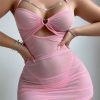 Halter Mesh and G-String Thongs See Through Ring Chain Fashion Lingerie Exotic Dress - Image 3