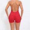 Halter Pocket Fashion Seamless Hip-lifting Backless Tight Shorts Jumpsuits - Image 2