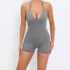 Halter Pocket Fashion Seamless Hip-lifting Backless Tight Shorts Jumpsuits - Image 5