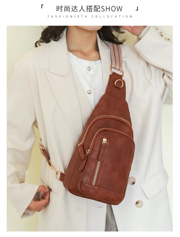 High Quality PU Leather Pack Crossbody Chest Bolsa Fashion Sling Bag - Image 14