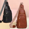 High Quality PU Leather Pack Crossbody Chest Bolsa Fashion Sling Bag - Image 7