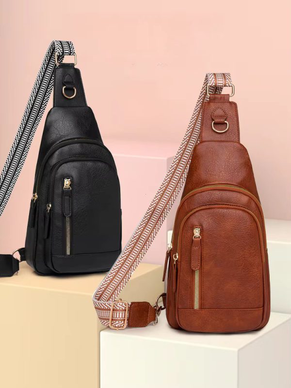 High Quality PU Leather Pack Crossbody Chest Bolsa Fashion Sling Bag - Image 7