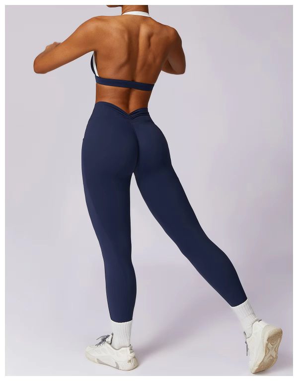 High Waist Leggings With Sleeveless Crop Top 2 Pieces Sports Suits - Image 16