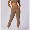 High Waist Leggings With Sleeveless Crop Top 2 Pieces Sports Suits - Image 7