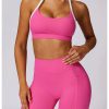 High Waist Leggings With Sleeveless Crop Top 2 Pieces Sports Suits