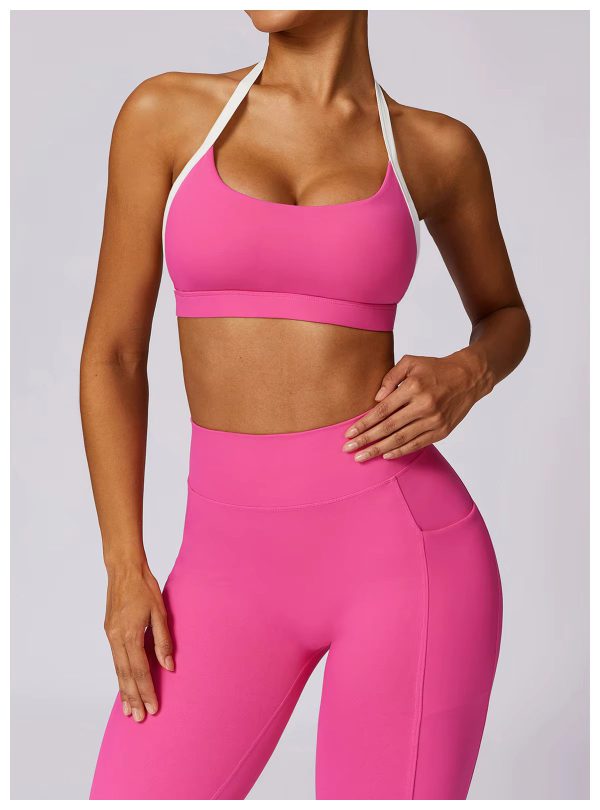 High Waist Leggings With Sleeveless Crop Top 2 Pieces Sports Suits