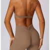 High Waist Leggings With Sleeveless Crop Top 2 Pieces Sports Suits - Image 9