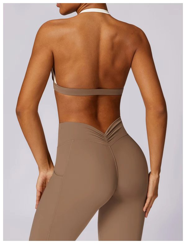 High Waist Leggings With Sleeveless Crop Top 2 Pieces Sports Suits - Image 9
