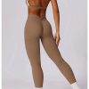 High Waist Leggings With Sleeveless Crop Top 2 Pieces Sports Suits - Image 10