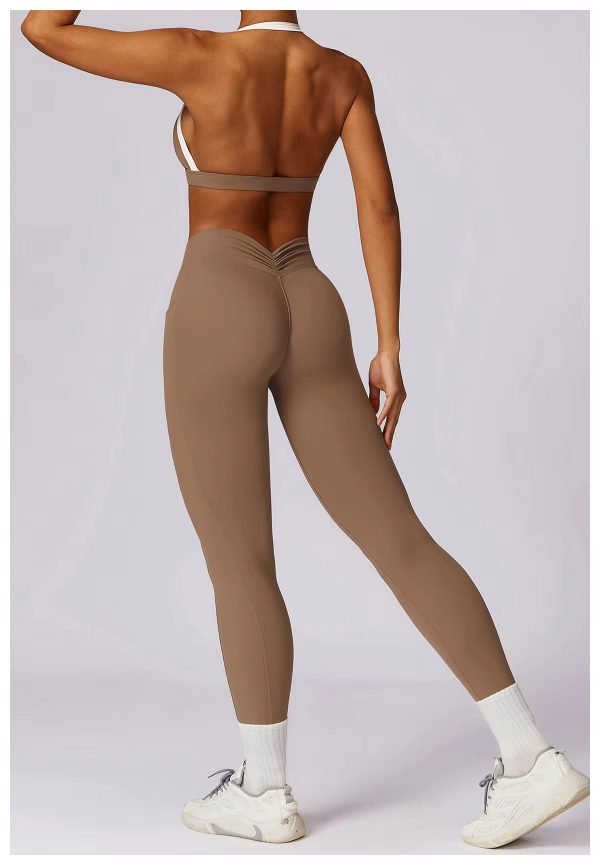High Waist Leggings With Sleeveless Crop Top 2 Pieces Sports Suits - Image 10
