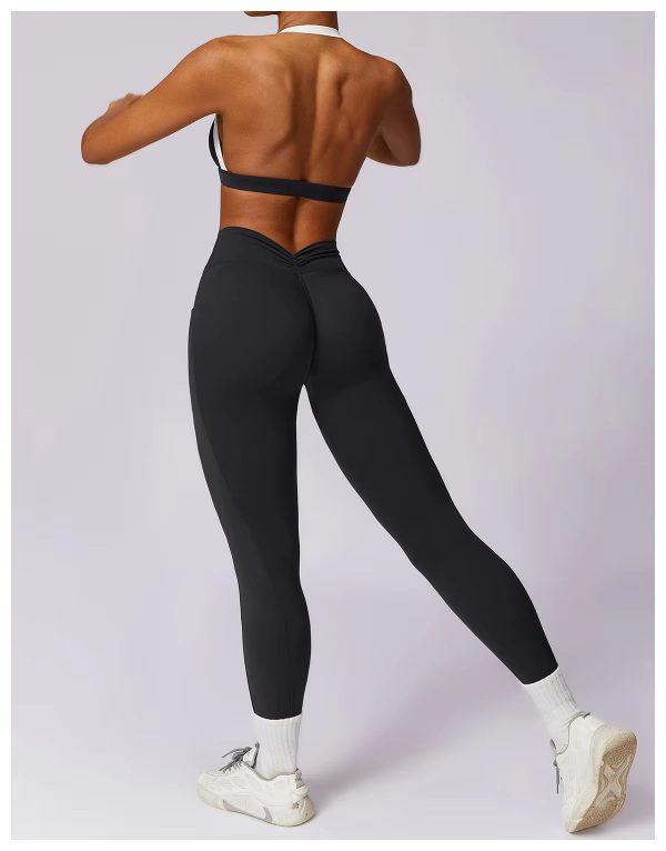 High Waist Leggings With Sleeveless Crop Top 2 Pieces Sports Suits - Image 13