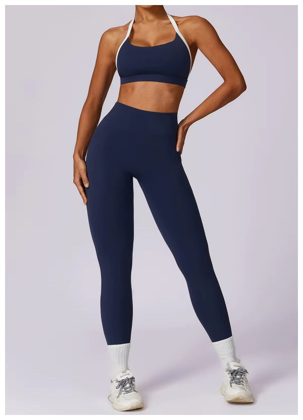 High Waist Leggings With Sleeveless Crop Top 2 Pieces Sports Suits - Image 14