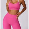 High Waist Leggings With Sleeveless Crop Top 2 Pieces Sports Suits - Image 15