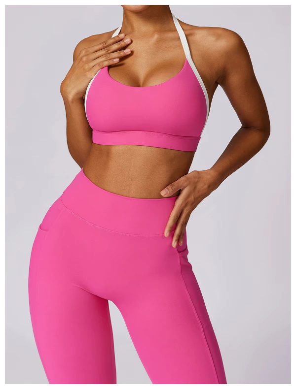 High Waist Leggings With Sleeveless Crop Top 2 Pieces Sports Suits - Image 15