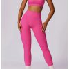 High Waist Leggings With Sleeveless Crop Top 2 Pieces Sports Suits - Image 2