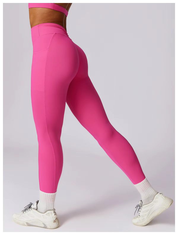 High Waist Leggings With Sleeveless Crop Top 2 Pieces Sports Suits - Image 3
