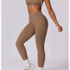 High Waist Leggings With Sleeveless Crop Top 2 Pieces Sports Suits - Image 4