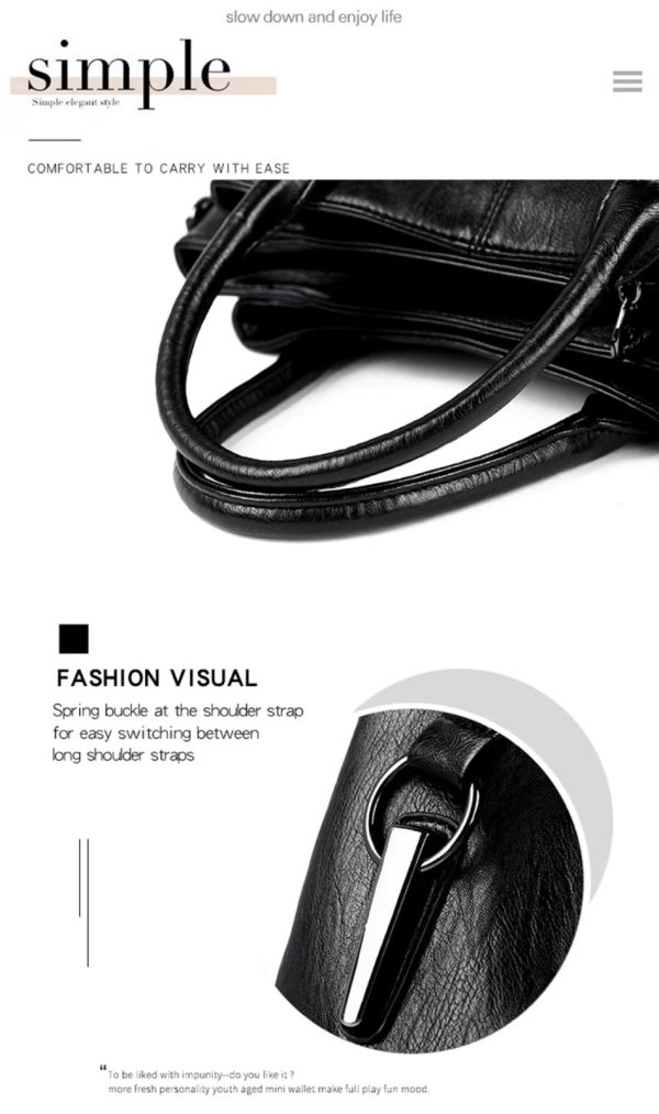 High-quality Soft Leather High-capacity Luxury Designer Handbags - Image 21